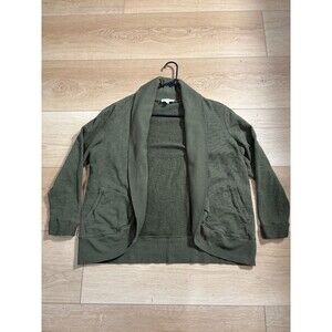 Haven Well Within Open Front Cardigan Jacket Olive Green Women's Size M